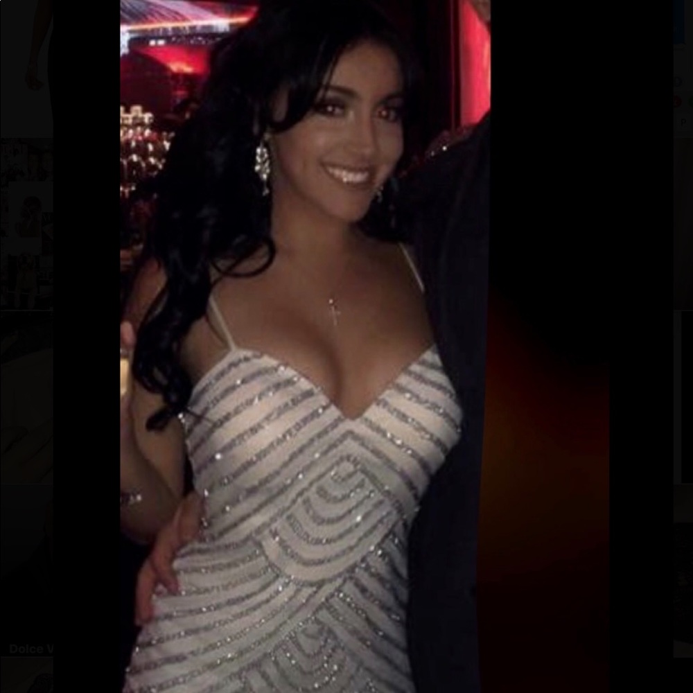 Off White Silver Cocktail Dress